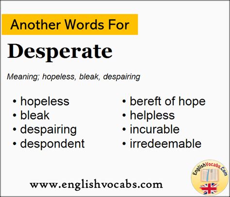 another word for desperate